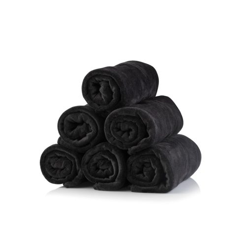 Black towel in soft microfibre